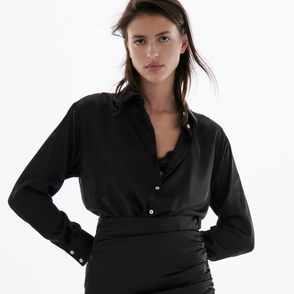 ZARA satin effect shirt